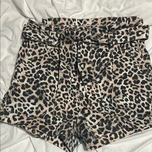 Express High Waist Brown and Black Shorts